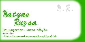 matyas ruzsa business card